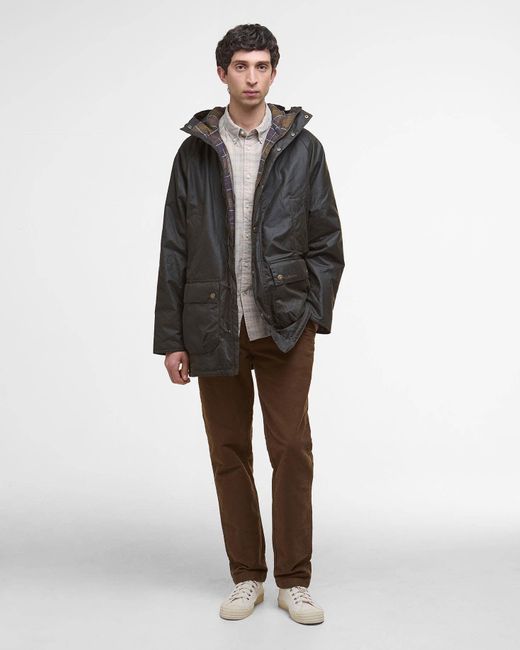 Barbour Black Bedale Wax Parka for men