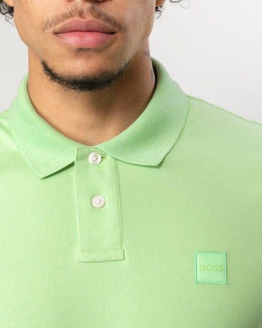 Boss Green Passenger Stretch-cotton Slim-fit Polo Shirt With Logo Patch for men