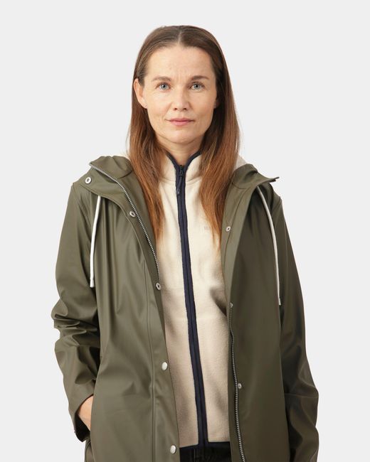 Ilse Jacobsen Green Rain Short Rubberised Raincoat