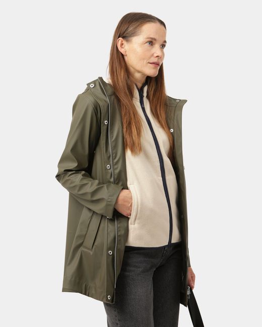 Ilse Jacobsen Green Rain Short Rubberised Raincoat