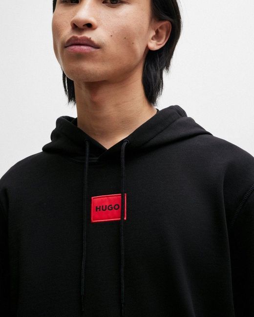 HUGO Black Daratschi214 Label Logo Hoodie Nos Size: M for men