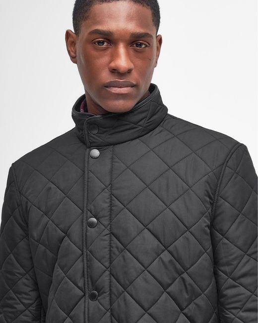 Barbour Gray Powell Quilted Jacket for men