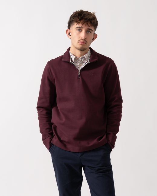 Ted Baker Red Actos 1/4 Zip Sweatshirt for men