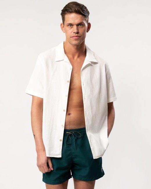Paul Smith White Ps Regular Fit Short Sleeve Seersucker Shirt for men