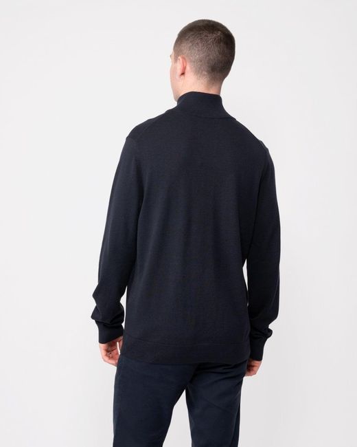 Paul Smith Blue Ps Zip Neck Zebra Badge Sweater for men