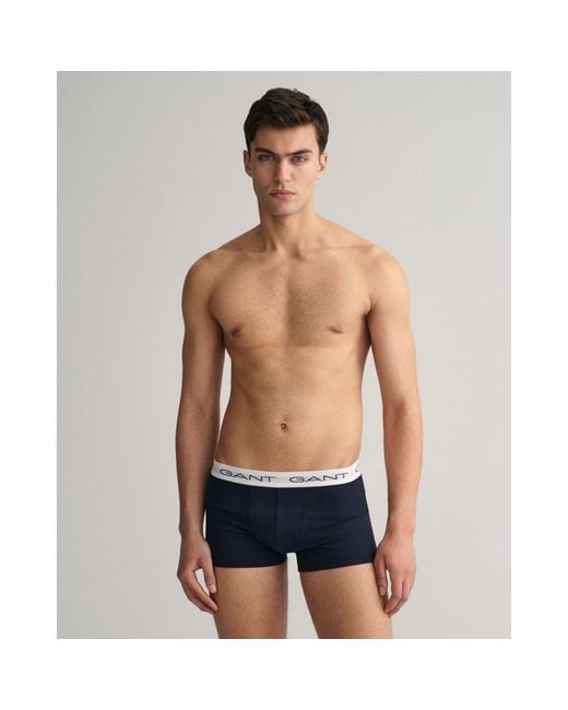 Gant White 3-Pack Cotton Jersey Trunks for men