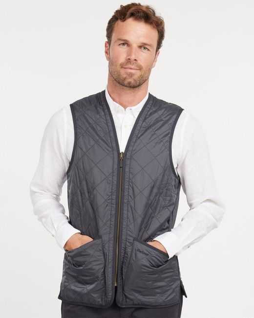Barbour Blue Polarquilt Waistcoat/Zip-In Liner Size: L for men