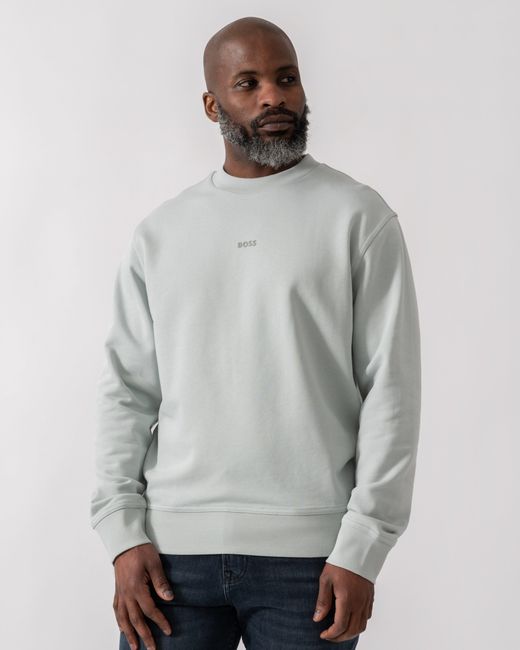 Boss Gray Wesmallcrew Sweatshirt for men