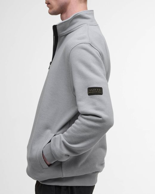Barbour Gray Outline Funnel Neck Sweatshirt for men