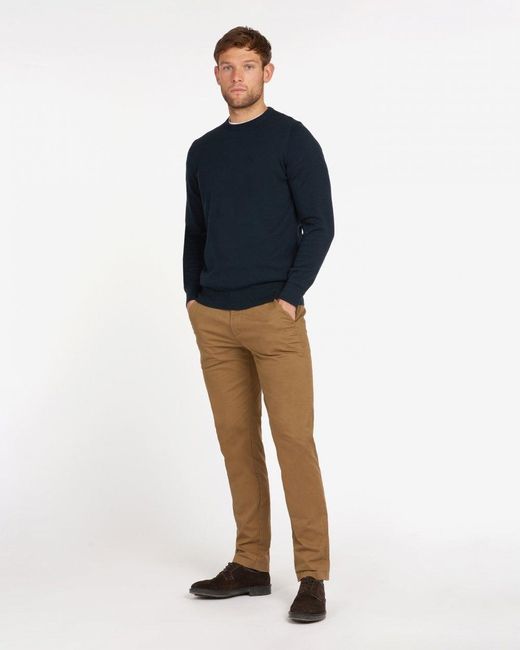 Barbour Blue Pima Cotton Crew Sweatshirt for men