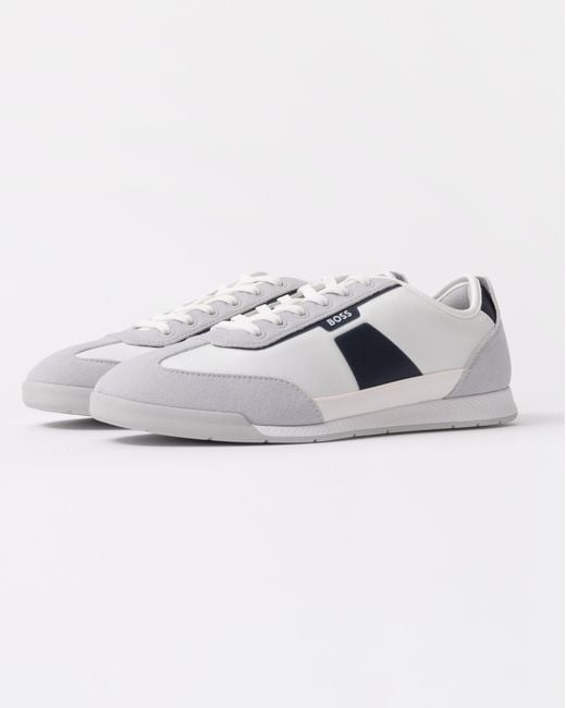 Boss Metallic Nitan Low-Top Trainers With Structured Trims for men