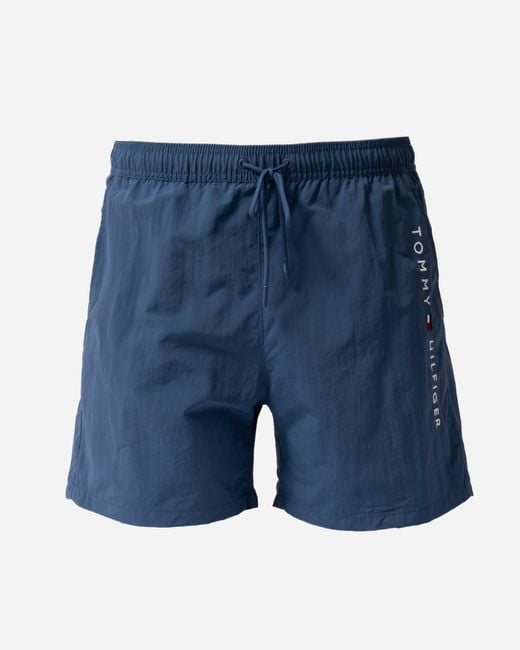 Tommy Hilfiger Blue Logo Zip Pocket Drawstring Swimming Shorts for men