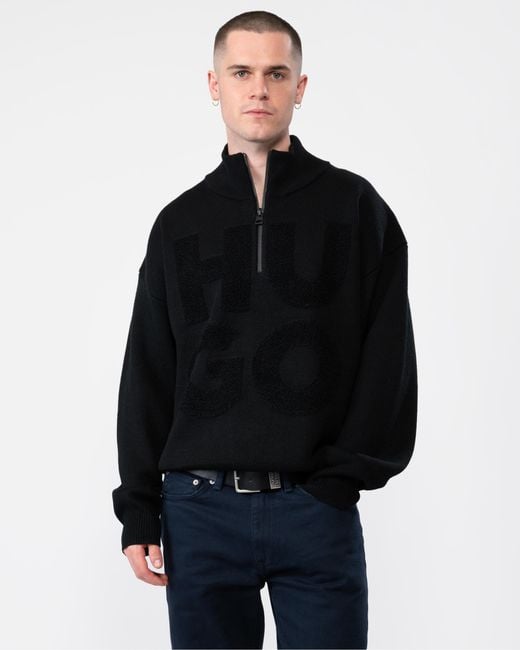 HUGO Black Sonel Sweater Size: L for men