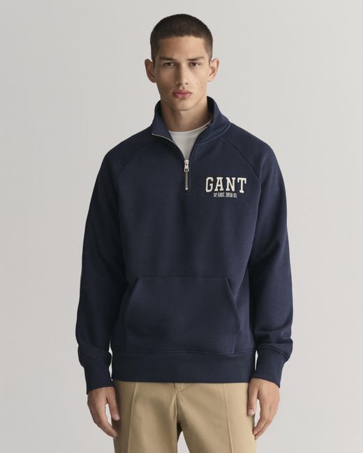 Gant Blue Arch Half-zip Sweatshirt for men