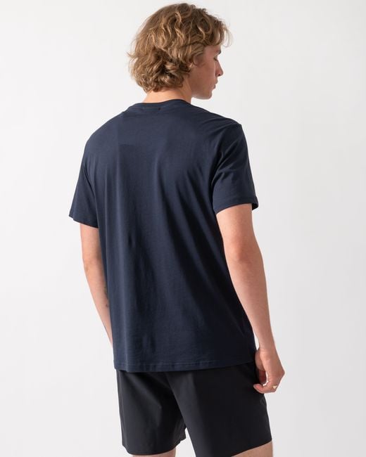 Emporio Armani Blue Beach T-Shirt With Eagle Logo for men