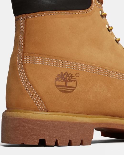 Timberland Brown 6 Premium Waterproof Boot (Wheat Nubuck Leather) Lace-Up Boots for men