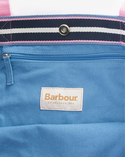 Barbour Blue Logo Holiday Tote Bag