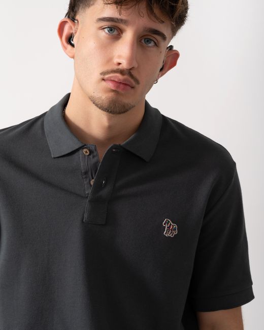Paul Smith Black Ps Regular Fit Short Sleeve Zebra Polo Shirt for men