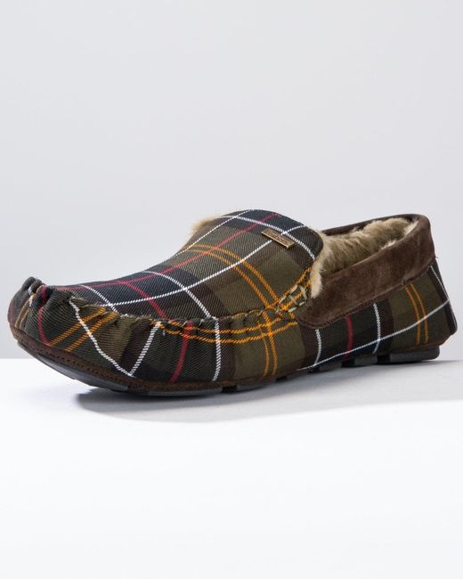 Barbour Brown Monty Moccasin Slippers for men
