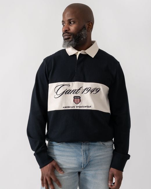 Gant Black Blocked Heavy Rugger for men