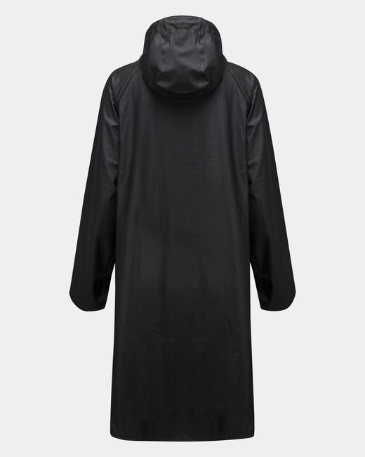 Ilse Jacobsen Black Rain A-Line Rubberised Raincoat