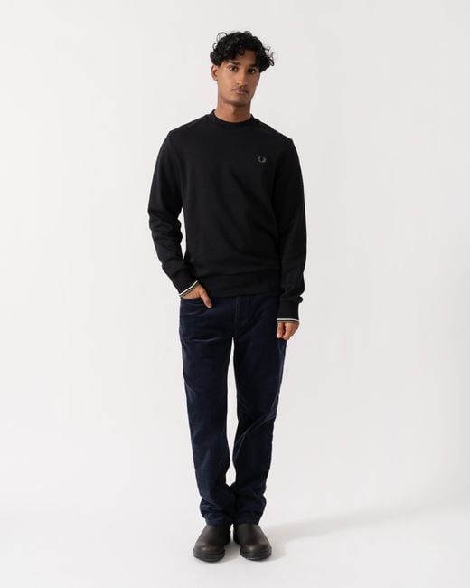 Fred Perry Black Crew Neck Sweatshirt for men