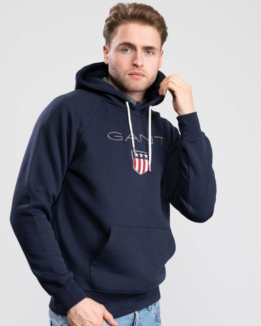 Gant Blue Shield Hoodie for men