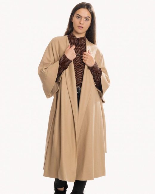 Calvin Klein Natural Wool Cashmere Wrap Coat