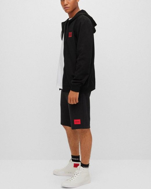 HUGO Black Daple212 Zip Through Hoodie for men
