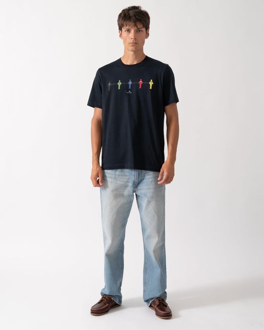 Paul Smith Blue Ps Regular Fit Table Football Graphic T-Shirt for men