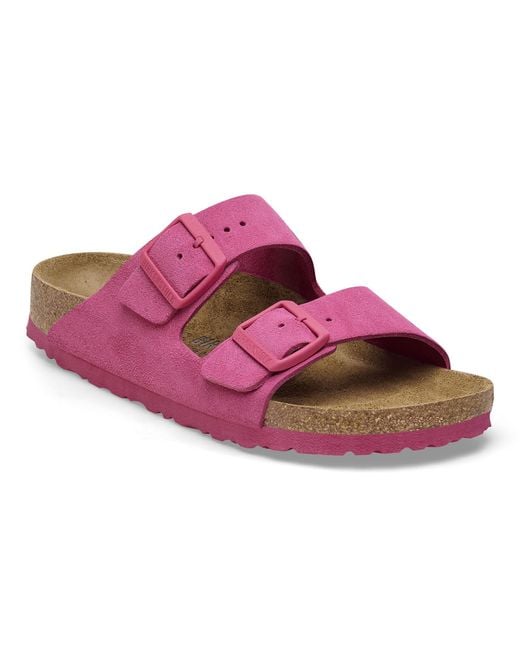 Birkenstock Pink Arizona Suede Sandals