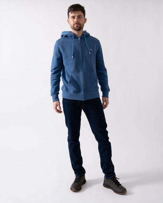 Gant logo full zip hoodie sale
