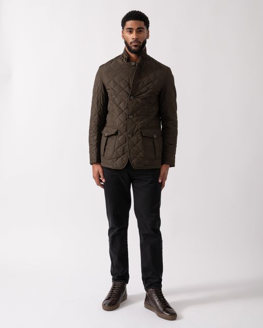 Barbour Brown Lutz Quilted Jacket for men