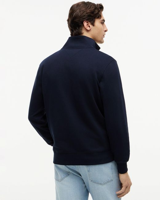 Tommy Hilfiger Blue Essential Terry 1/4 Zip Sweatshirt for men