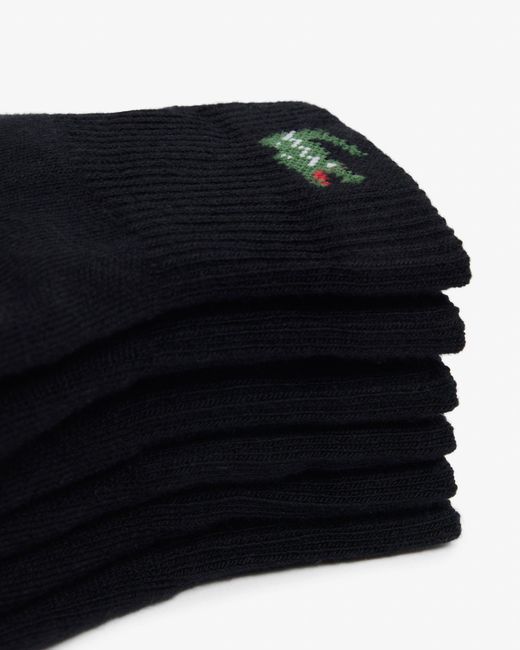 Lacoste Black 3-Pack Mid-Length Sport Socks for men