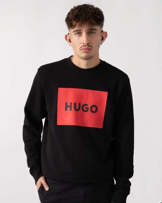 HUGO White Duragol222 Large Label Logo Sweatshirt Nos Size: M for men