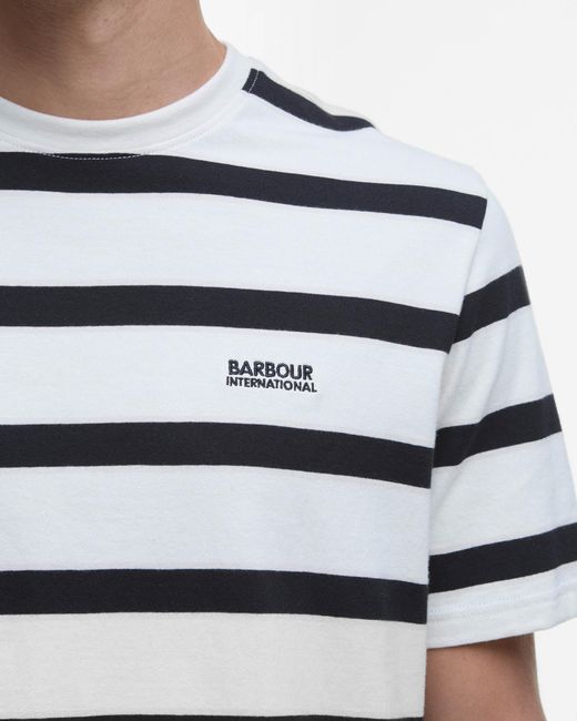 Barbour White Luca Stripe T-Shirt for men