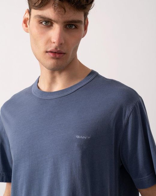 Gant Blue Short Sleeve Sunfaded T-Shirt for men