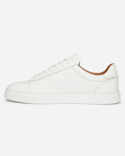 Oliver Sweeney White Almada Perforated Leather Trainers for men
