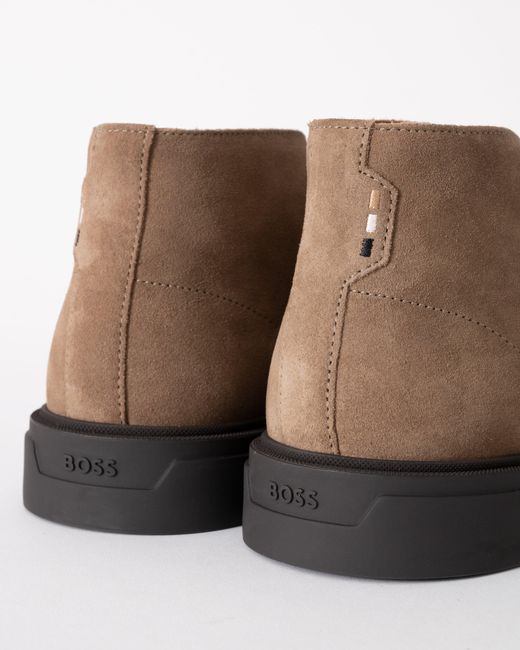 Boss Brown Calev Suede Desert Boots for men