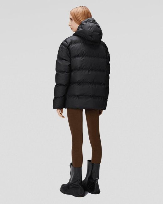 Rains Black Alta Puffer Jacket