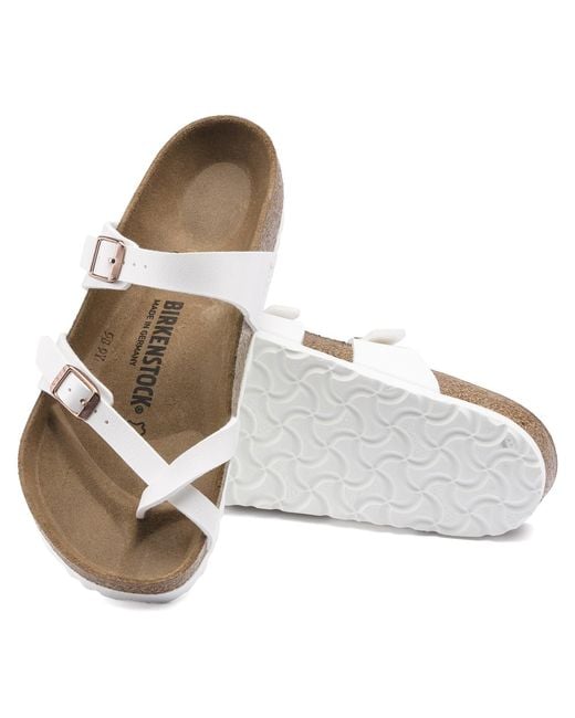 Birkenstock White Mayari Birko Flor Sandals