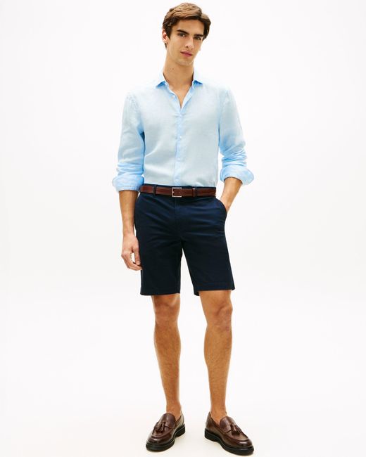 Tommy Hilfiger Blue Denton 9.5 Inch Essential Twill Shorts for men