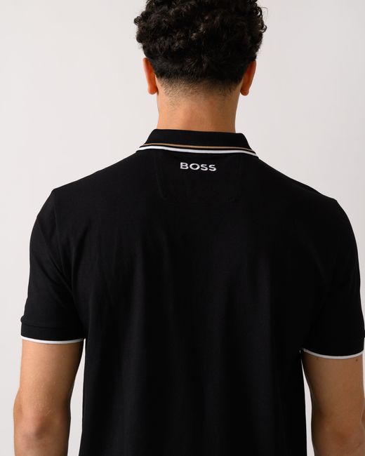 Boss Black Paddy Pro Cotton Blend Polo Shirt With Contrast Logos Nos Size: L for men