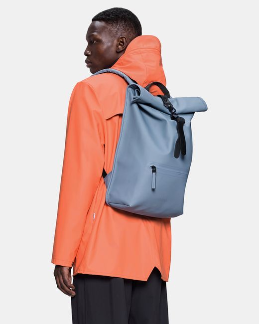 Rains Blue Rolltop Rucksack