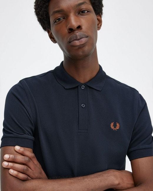 Fred Perry Blue Plain Signature Polo Shirt for men