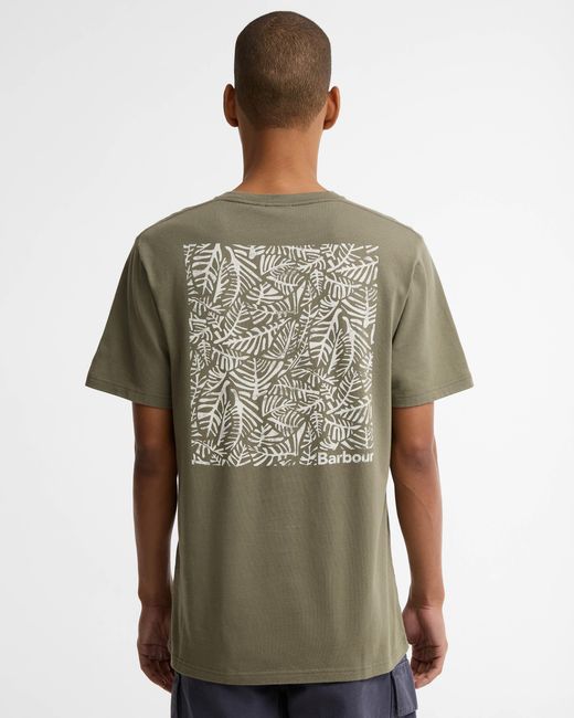 Barbour Green Dearham Tailored Graphic T-Shirt for men