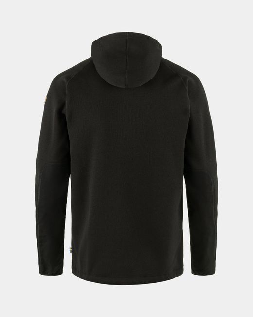 Fjallraven Black Ovik Fleece Hoodie for men