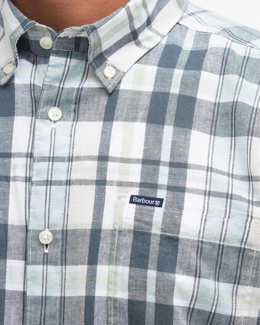 Barbour Blue Alford Tailored Checked Shirt for men