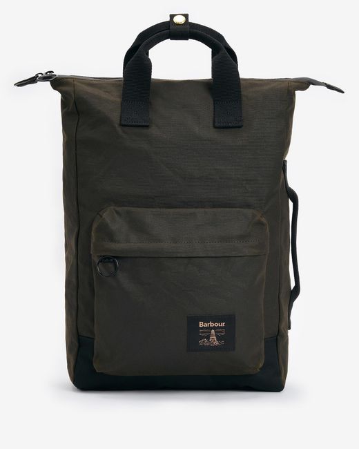 Barbour Black Field Wax Backpack